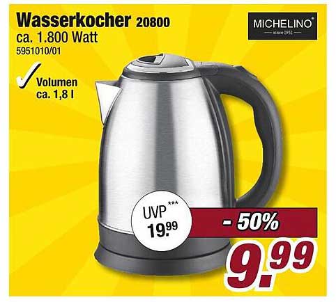 Wasserkocher 20800 von Michelino - 1,8 Liter, 1.800 Watt