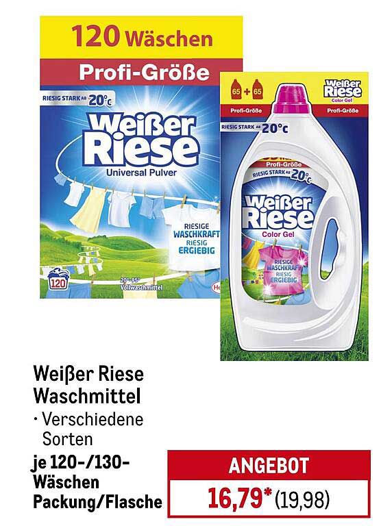 Weißer Riese Waschmittel in Profi-Größe – Angebot vom 28.07.2025 bis 03.08.2025