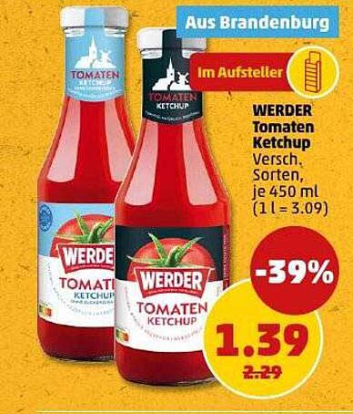 WERDER Tomaten Ketchup, verschieden Sorten, 450 ml