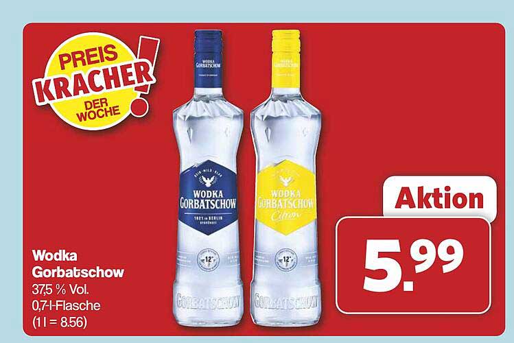 Wodka Gorbatschow 0,7 l - Aktion zum besonderen Preis