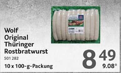 Wolf Original Thüringer Rostbratwurst 10 x 100-g-Packung