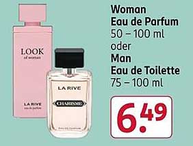 Woman Eau de Parfum 50 – 100 ml oder Man Eau de Toilette 75 – 100 ml