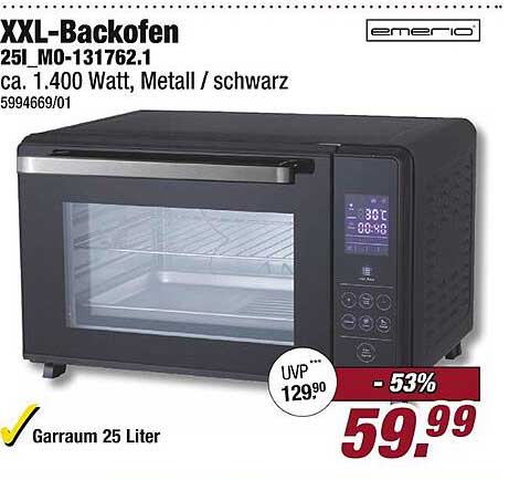 XXL-Backofen 25L von Emerio - Stark reduziert!