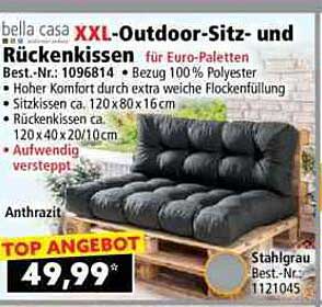 XXL-Outdoor-Sitz- und Rückenkissen für Euro-Paletten