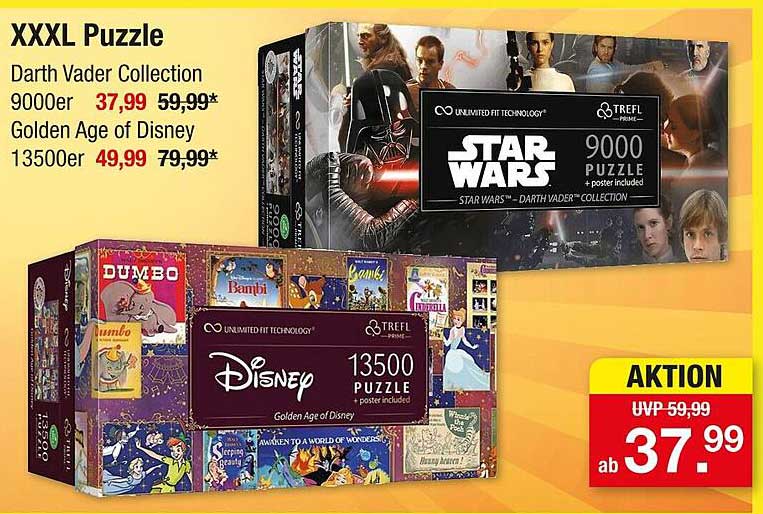 XXXL Puzzle - Darth Vader Collection 9000er und Golden Age of Disney 13500er