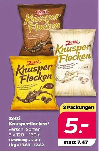 Zetti Knusperflocken – Verschiedene Sorten