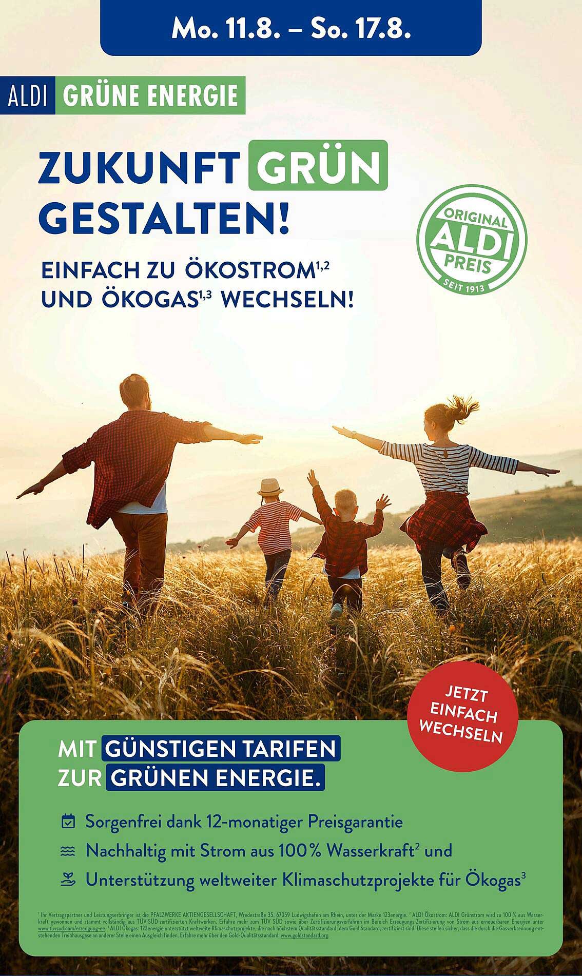 Zukunft Grün Gestalten! Einfach zu Ökostrom und Ökogas wechseln!