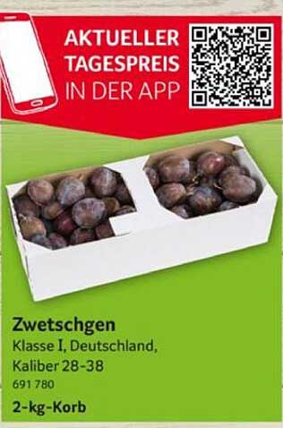 Zwetschgen Klasse I, Deutschland, Kaliber 28-38 - 2-kg-Korb