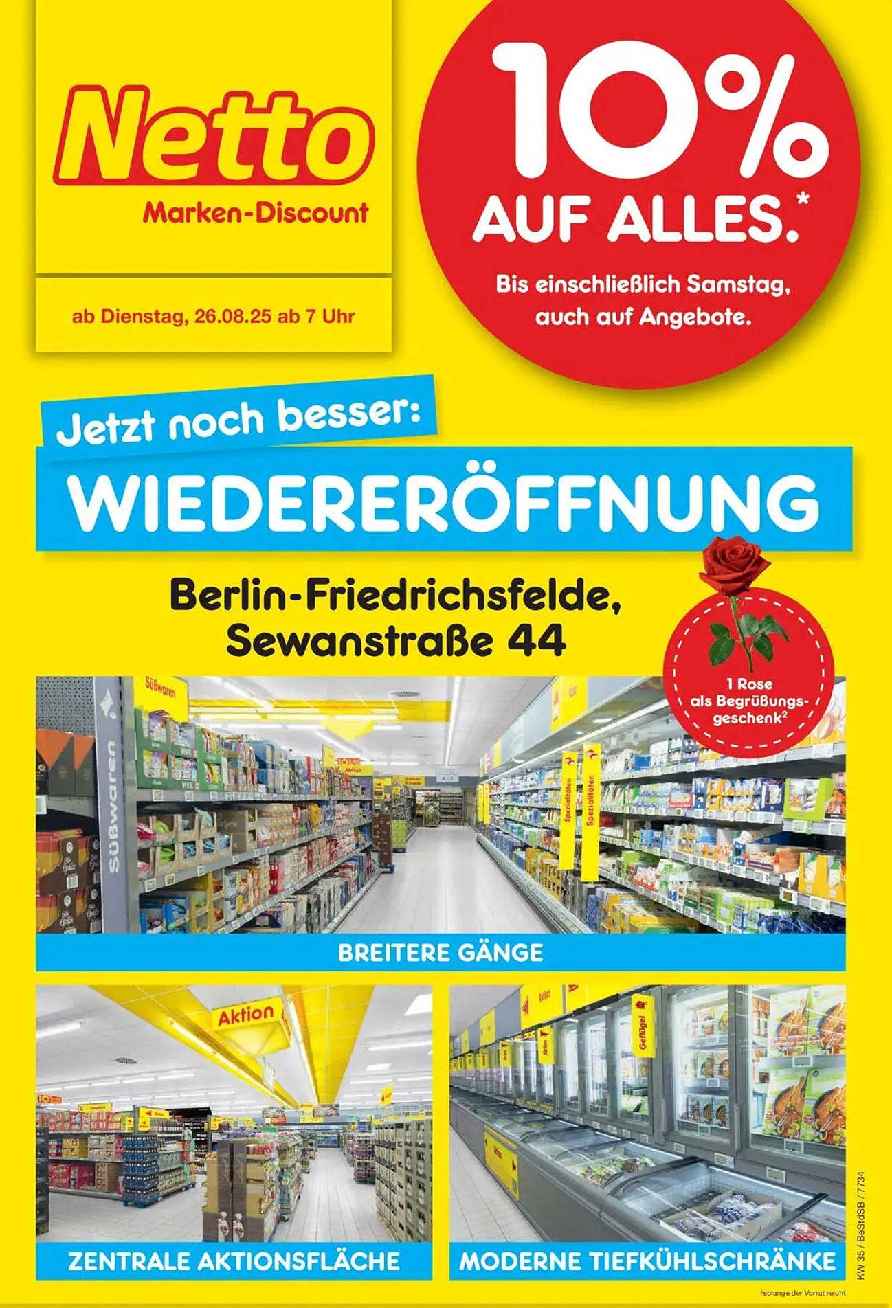 10% Rabatt auf Alles – Wiedereröffnung bei Netto Marken-Discount