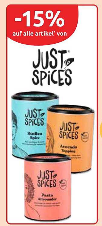 -15% auf alle Artikel von Just Spices