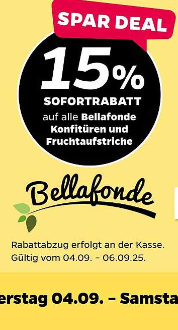 15% Sofortrabatt auf alle Bellafonde Konfitüren und Fruchtaufstriche