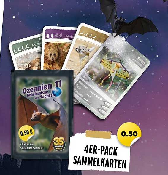 4er-Pack Sammelkarten - Ozeanien 11 Geheimgeschichten der Nacht