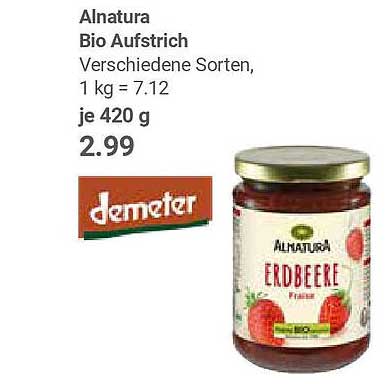 Alnatura Bio Aufstrich Erdbeere, 420 g