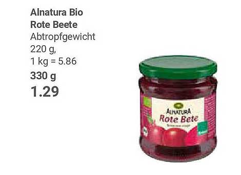 Alnatura Bio Rote Beete 330 g