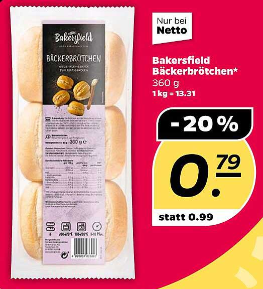 Bakersfield Bäckbrötchen 360 g