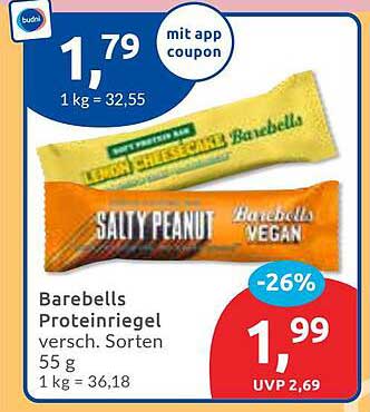 Barebells Proteinriegel versch. Sorten 55 g