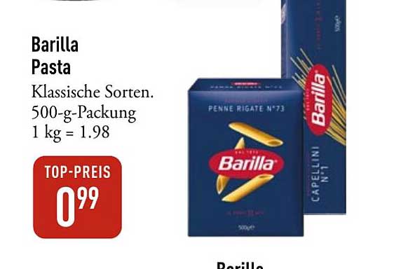 Barilla Pasta - Klassische Sorten, 500-g-Packung