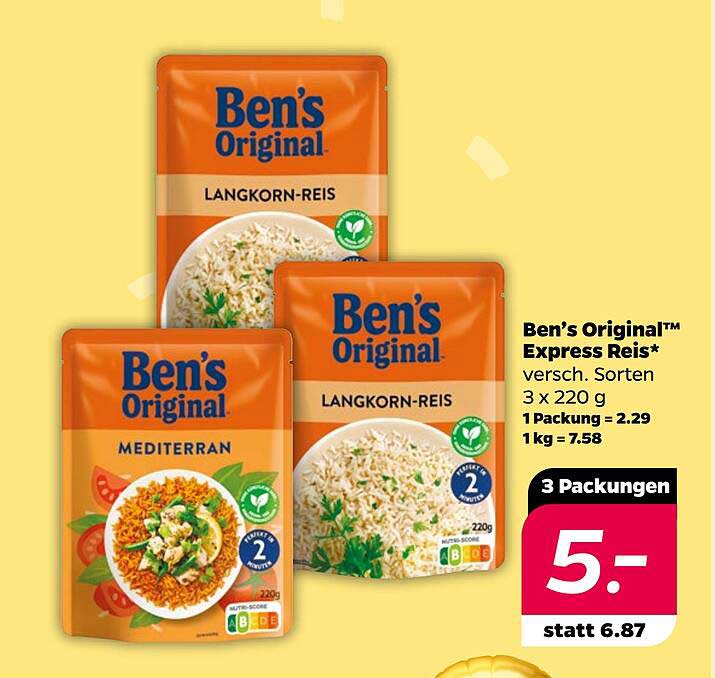 Ben's Original™ Express Reis – 3 x 220 g