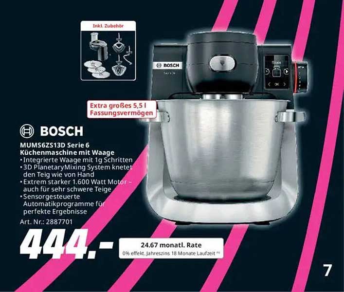 BOSCH MUM5Z613D Serie 6 Küchenmaschine mit Waage