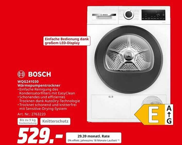 BOSCH WQG241030 Wärmepumpentrockner