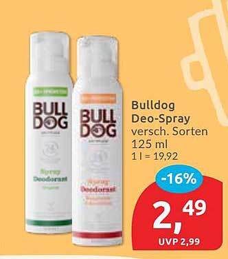 Bulldog Deo-Spray, verschiedene Sorten 125 ml