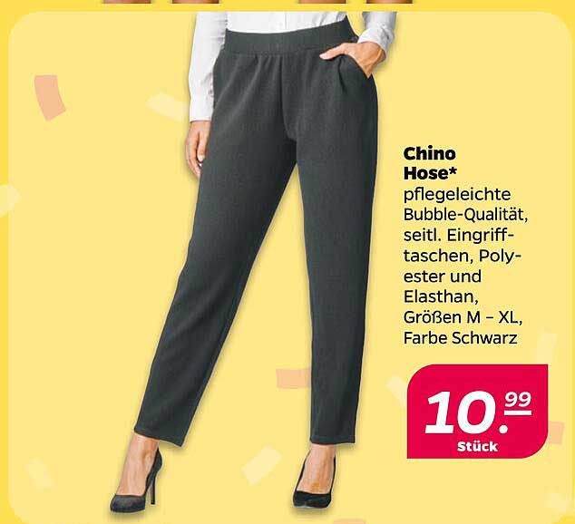 Chino Hose* - Pflegeleichte Bubble-Qualität in Schwarz