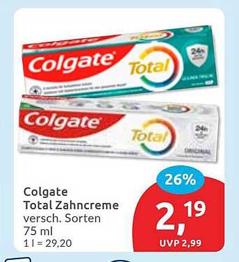 Colgate Total Zahnpasta, 75 ml, verschiedene Sorten
