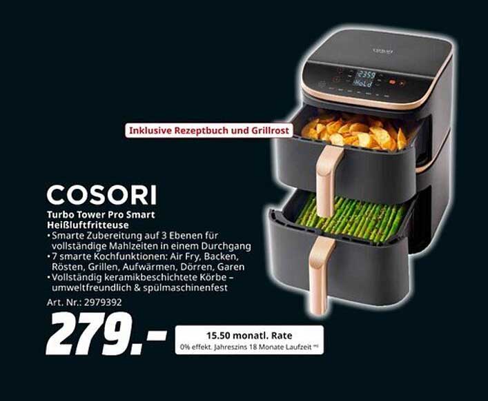 COSORI Turbo Tower Pro Smart Heißluftfritteuse