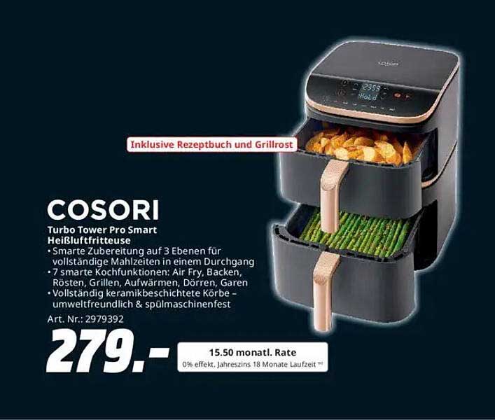 COSORI Turbo Tower Pro Smart Heißluftfritteuse