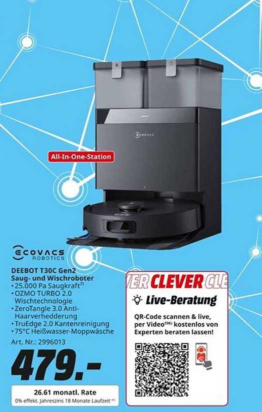 DEEBOT T30C Gen2 Saug- und Wischroboter