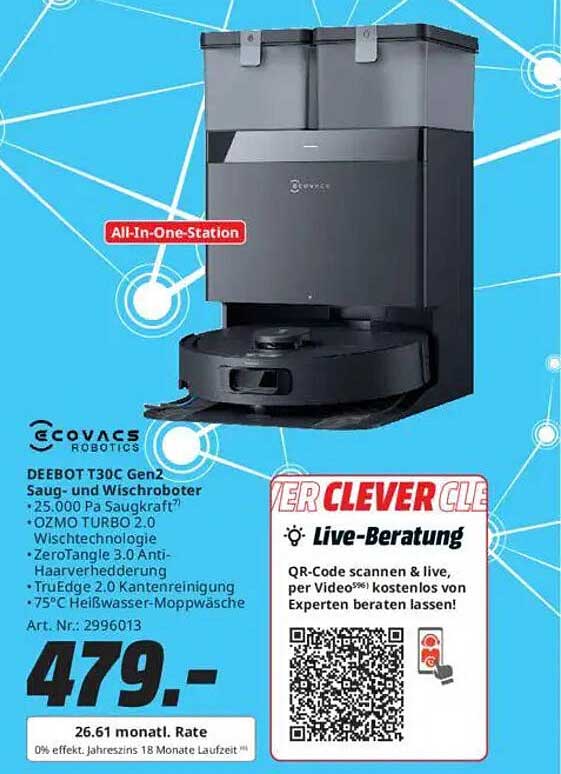 DEEBOT T30C Gen2 Saug- und Wischroboter