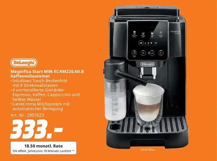 Delonghi Magnifica Start Milk ECAM220.60.B Kaffeevollautomat