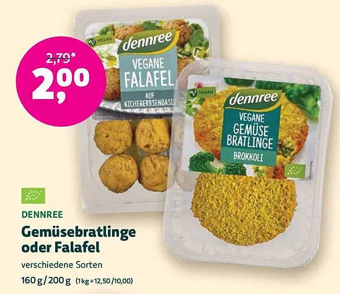 DENNREE Gemüsebratlinge oder Falafel