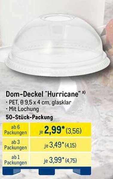 Dom-Deckel "Hurricane" 50-Stück-Packung