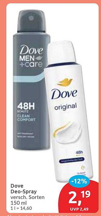 Dove Deo-Spray verschieden. Sorten 150 ml