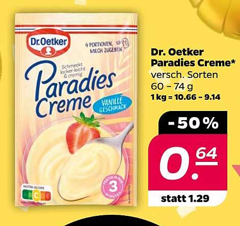 Dr. Oetker Paradies Creme* versch. Sorten 60 – 74 g