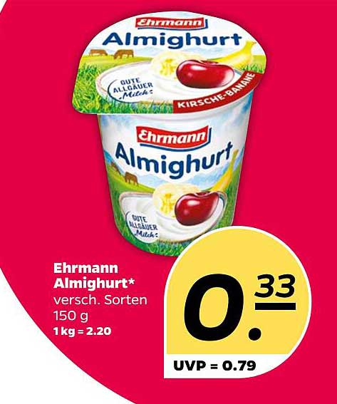 Ehrmann Almighurt, verschiedene Sorten, 150 g