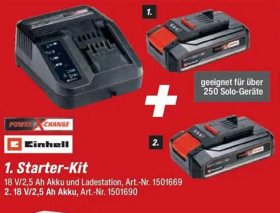 Einhell Starter-Kit mit Akku und Ladestation