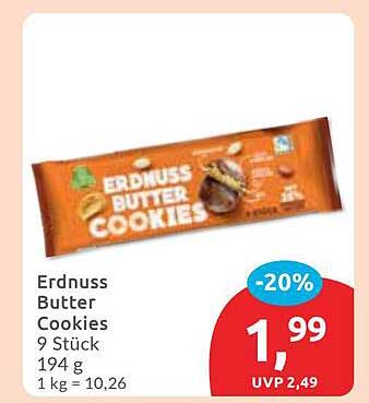Erdnuss Butter Cookies - 9 Stück (194 g)