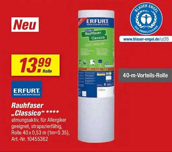 Erfurt Rauhfaser Classico 40-m-Vorteils-Rolle