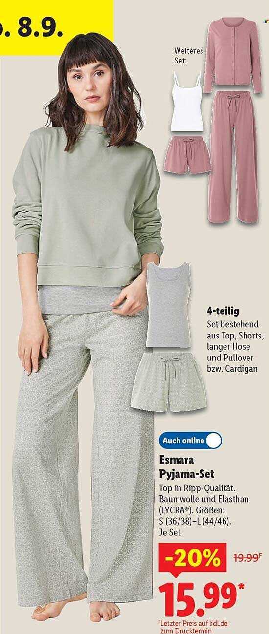 Esmara Pyjama-Set 4-teilig