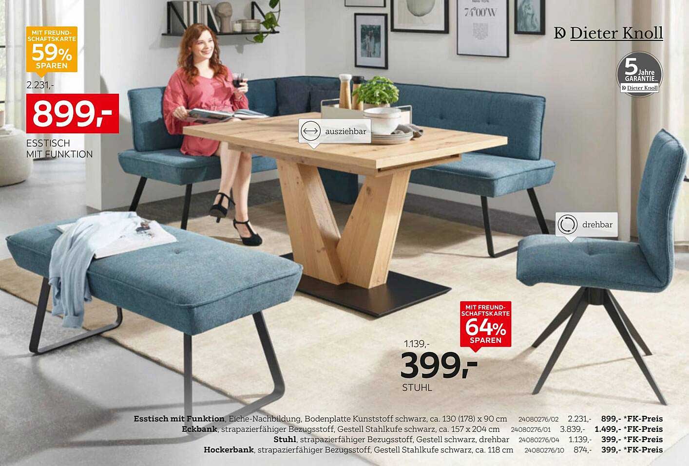 Essstuhl mit Funktion und Ausziehbarem Esstisch von Dieter Knoll