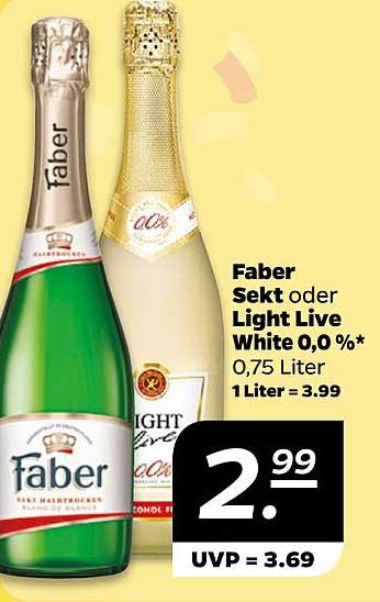 Faber Sekt oder Light Live White 0,0 %* 0,75 Liter