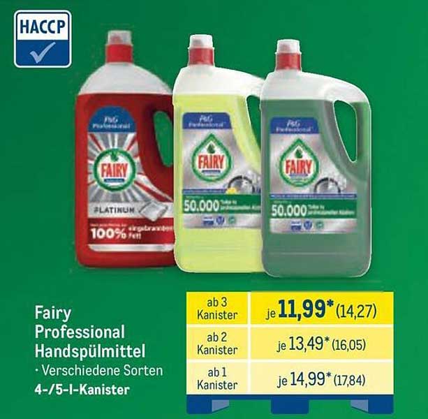 Fairy Professional Handspülmittel - Verschiedene Sorten 4-/5-I-Kanister