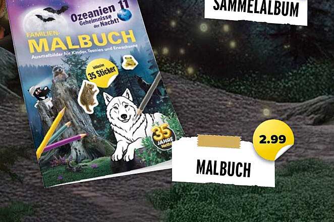 Familien-Malbuch Ozeanien 11 - Geheimnisse der Nacht! mit 35 Stickern