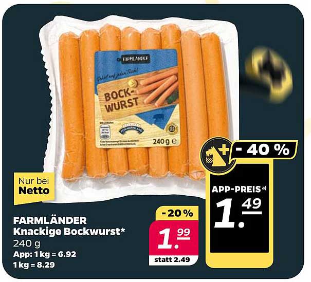 FARMLÄNDER Knackige Bockwurst 240 g