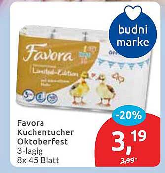 Favora Küchentücher Oktoberfest 3-lagig 8x 45 Blatt