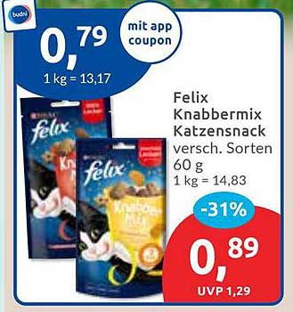 Felix Knabbermix Katzensnack - versch. Sorten 60 g