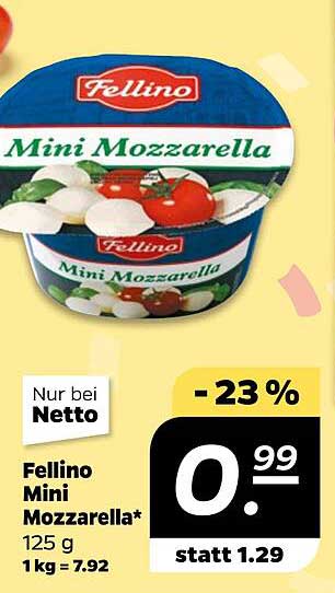 Fellino Mini Mozzarella 125 g (statt 1,29€ nur 0,99€)
