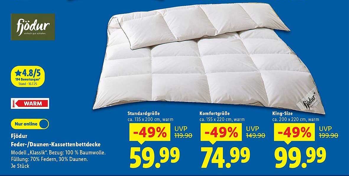 Fjödur Feder-/Daunen-Kassettenbettdecke